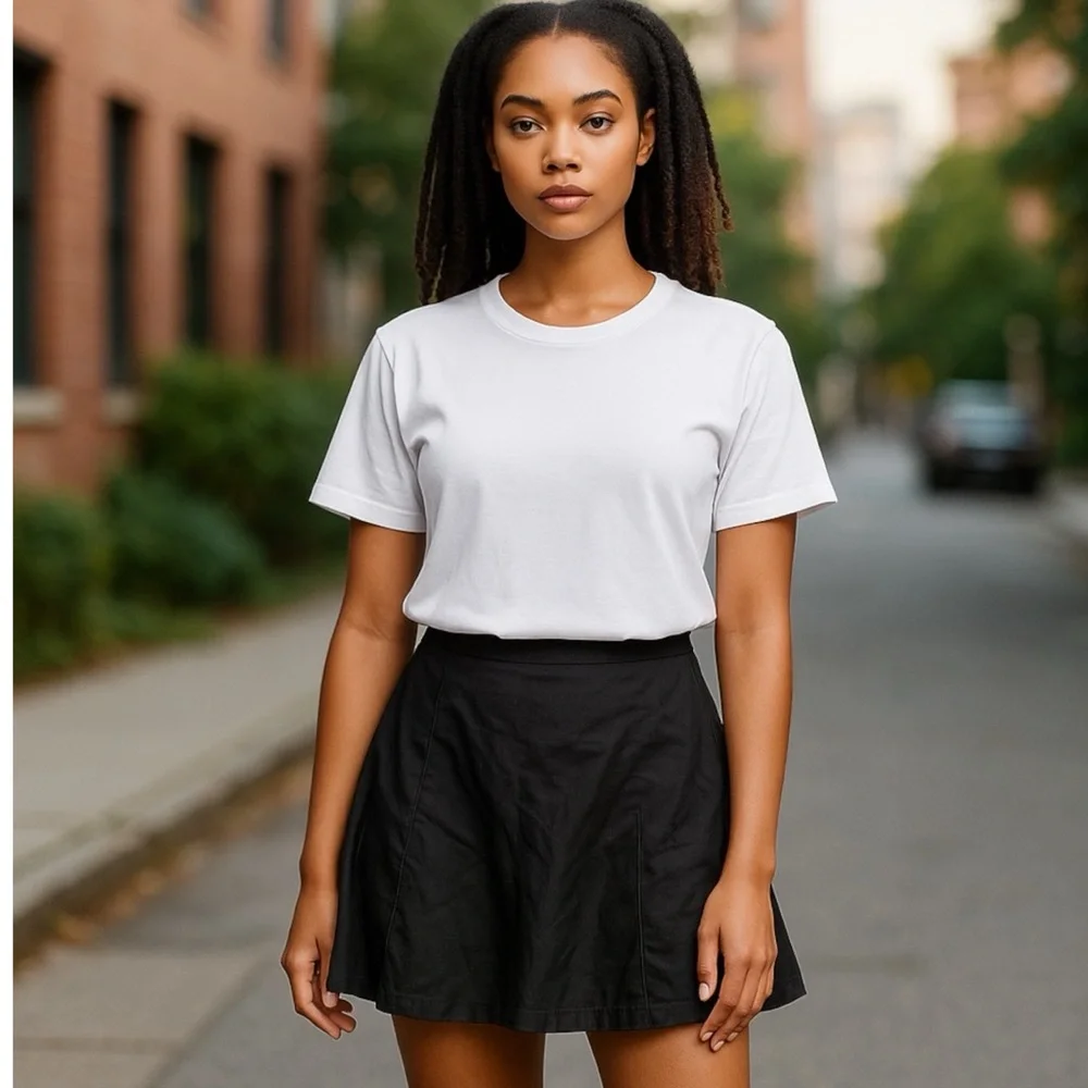 SABLYN Black Silk Mini Skirt
